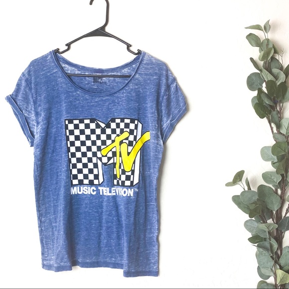 MTV Tops - MTV Blue Wash Retro M Tee